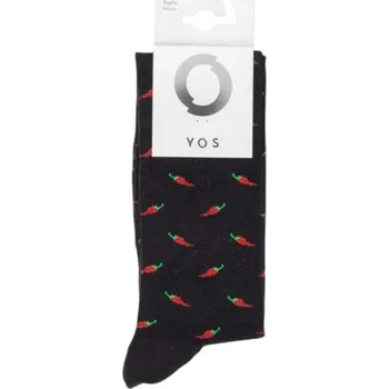 Pánské ponožky Pánské vzorované podkolenky Yos černá | červená 3486979