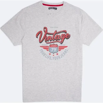 BIG STAR TRIČKO PÁNSKÉ S POTISKEM ŠEDÁ MERRET 901 5XL