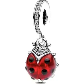 Přívěsek Přívěsek STŘÍBRO 925 Charms Korálek Červená Beruška