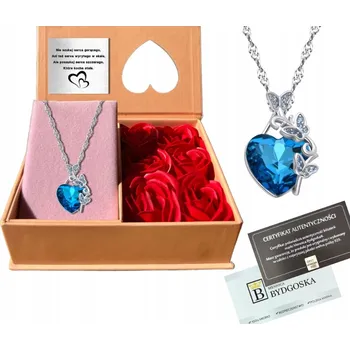 Náhrdelník Dámský stříbrný náhrdelník s křišťálovým KŘIŠŤÁL + GRAVÍROVÁNÍ s růží, STŘÍBRO gravírování