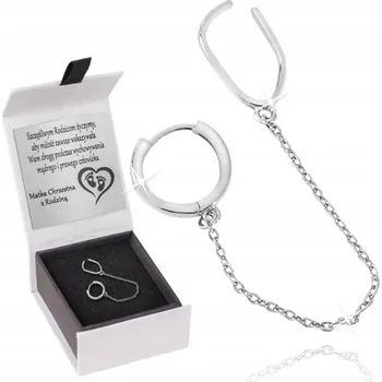 Náušnice STŘÍBRNÁ NÁUŠNICE 925 S ŘETÍZKEM