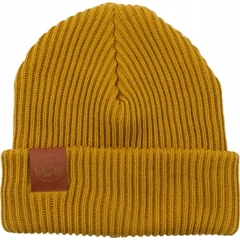 Čepice KABAK Čepice teplá bavlněná zimní pánská, dámská, unisex žlutá