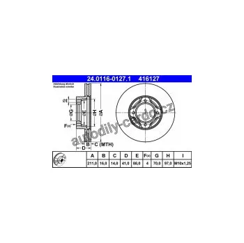 Brzdový kotouč Brzdový kotouč ATE 24.0116-0127 (AT 416127)