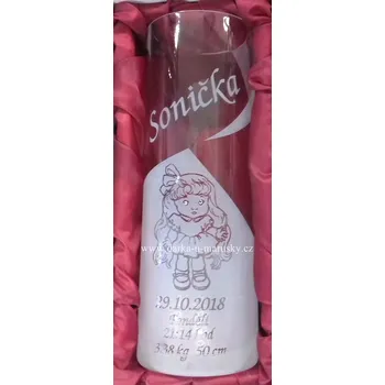 Váza Pískovaná váza/válec - Panenka