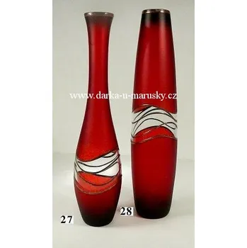 Váza Váza červená v kombinaci s čirým sklem č.27 / list 2