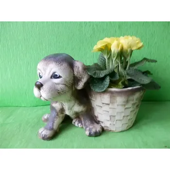 Obal na květináč Štěňátko A)- obal na kytičky, možno i na vysazování