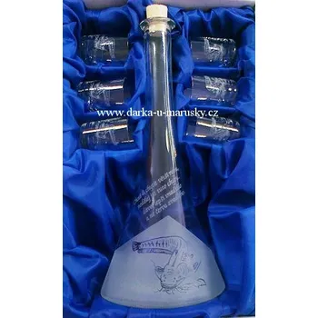 Pískovaná velká sada kónická 6 + 1 dekor - Sumec (A)