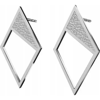 Náušnice Velké stříbrné náušnice RHOMBUS se vzorem 19mm stříbro