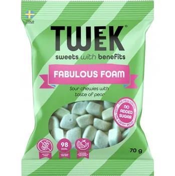 Bonbon TWEEK Fabulous Foam - vlákninové kyselé pěnové želé bonbony hrušky bez cukru