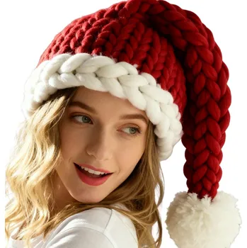 Čepice TEPLÁ tlustá čepice MIKULÁŠSKÁ zimní RUČNĚ DĚLANÁ UNISEX na párty