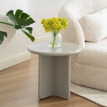 Konferenční stolek Konferenční stolek Selsey kulatý 50 x 50 x 45 cm krémový
