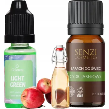 Svíčka Vonný olej do svíček JABLEČNÝ CIDER 10 ml + Tekuté barvivo do vosku Zelené