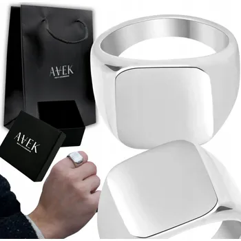 Prsten PÁNSKÝ PRSTEN PECETNÍK STŘÍBRNÝ MASIVNÍ OCELOVÝ ČTVERCOVÝ JAKO DÁREK VELKÝ 25