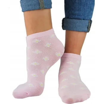Dámské ponožky NOVITI dámské ponožky bavlna růžové sedmikrásky 35-38