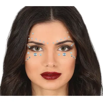 Karnevalový doplněk Samolepky Bižuterie Křišťály Diamanty Ozdoba na Obličej Ruce pod Oči Ples
