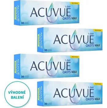 Kontaktní čočky Multifokální kontaktní čočky Johnson & Johnson Vision Care ACUVUE® OASYS MAX 1-Day MULTIFOCAL (30 čoček) výhodné balení 4 kusů