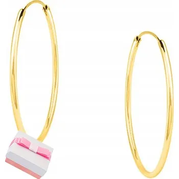 Náušnice ZLATÉ KROUŽKOVÉ NÁUŠNICE DÁMSKÉ KROUŽKY STŘÍBRO 925