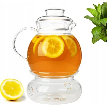 Skleněná konvice na čaj žáruvzdorná Termisil 1,5 l s ohřívačem (koule)