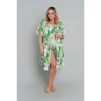 Dámské noční prádlo Saténový dámský župan Italian Fashion Florina s krátkým rukávem, velikost XXL