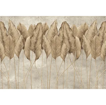 Fototapeta FOTOTAPETA LISTY PEŘÍ 3D BETON DO LOŽNICE OBÝVACÍHO POKOJE TAPETA NA ZEĎ 150x105