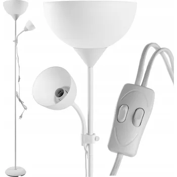 Stojací lampa VELKÁ Stojací Lampa XXL PODLAHOVÁ + DRUHÁ NOČNÍ LAMPA na ČTENÍ 2v1 BÍLÁ