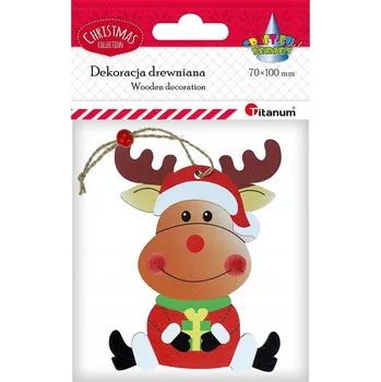 Vánoční dekorace Dřevěná dekorace Sob 70x100 mm Vánoce Titanum