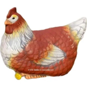 Zahradní dekorace Slepice sedící - barevná