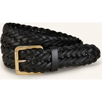 Opasek Lauren Ralph Lauren Dámský Proplétaný Opasek Z Kůže, černá, 90