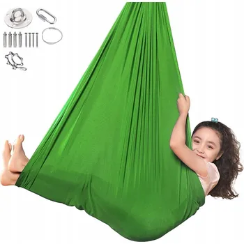 Zahradní houpačka SENZORICKÁ TERAPEUTICKÁ HOUPAČKA PRO DĚTI 280x150cm 100kg Zelená