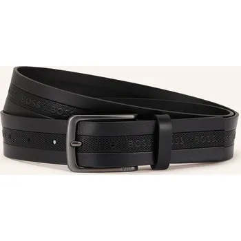Opasek Boss Pánský Kožený Opasek Vered, černá / platinová, 90