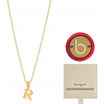 Náhrdelník Dámský náhrdelník s písmenem R, celebrita, pozlacený ocel řetízek , BLINGART