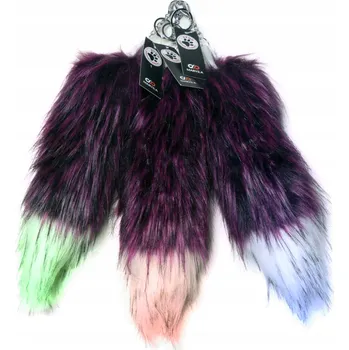 Načechraný ocas lišky přívěsek na klíče klíčenka s LED světlem NA LYŽAŘSKOU PŘILBU MO