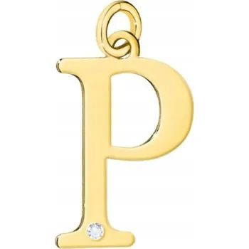 Přívěsek ZLATÝ PŘÍVĚSEK PŘÍVĚSEK MALÉ PÍSMENKO P BRYLANT
