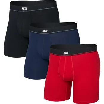 Boxerky Set pánských boxerek SAXX ESSENTIAL COTTON BOXER BRIEF FLY 3ks velikost S