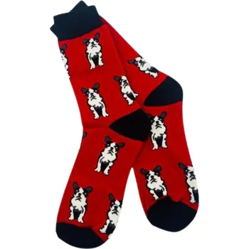 Červené ponožky Bostonský teriér