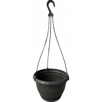 Květináč Závěsný květináč květináč s podmiskou ŠEDÝ 21cm SURFINIA PELARGONIE