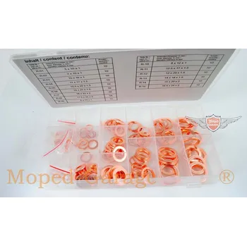 Nářadí na motocykly Diverse / Import Sada měděných těsnicích kroužků, 150dílná, pro Zündapp, Kreidler, Hercules, Puch, Moped, Moped, Mokick MG00065168