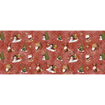 ubrus Sanem Plastik 1334 PVC ubrus Florista (Vánoce) role Barva: červená, rozměr: role 20 m (140 cm x 2000 cm)