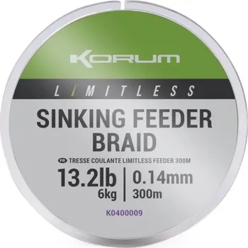 KORUM Pletená šňůra Limitless Sinking Feeder Braid 300m 0,14mm (KORUM Limitless Sinking Feeder Braid 300m 0,14mm)