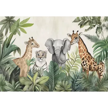 Fototapeta FOTOTAPETA PRO DĚTI ZVÍŘATA DŽUNGLE TAPETA DO DĚTSKÉHO POKOJE 350x250