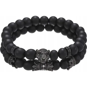 Náramek NÁRAMKY NÁRAMKY černé dvojité KORÁLKY