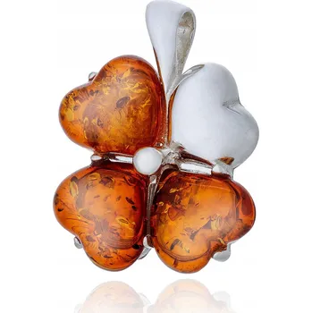 Přívěsek Stříbrný Přívěsek s okvětním lístkem Čtyřlístek