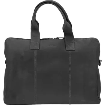 Saccoo kožená brašna na notebook 15,6", Barva Černá