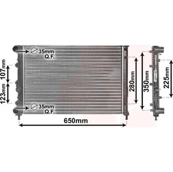 Chladič motoru Chladič, chlazení motoru VAN WEZEL 01002078