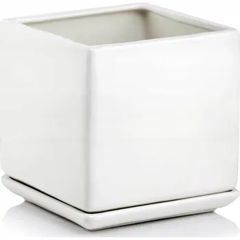 Květináč Bílý keramický Květináč Polnix 20 cm x 20 x 20 cm