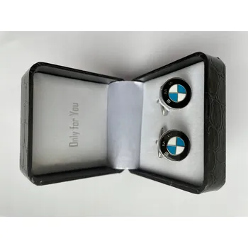 Manžetový knoflíček Manžetové knoflíčky EXC pro fanouška BMW, chromované + krabička Pouzdro
