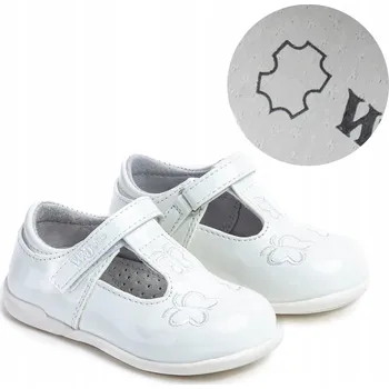 Dámské polobotky Baleríny, polobotky, vnitřek KŮŽE, lehké, měkké, na suchý zip, lakované, Wojtyłko