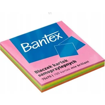 Samolepící bloček BANTEX Samolepicí bločky KOSTKA do kanceláře 75x75mm 100 listů mix BAREV