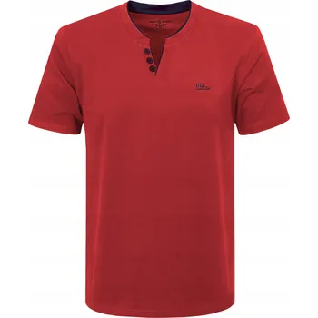 Pánské tričko Pánské tričko s výstřihem do V ČERVENÉ bavlněné SOLDER XL Pako Jeans