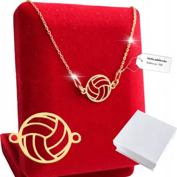 Náhrdelník Zlatý Řetízek Náhrdelník 925 Volejbalový Míč